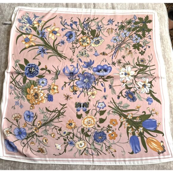 Gorgeous Pink Floral Square Fashion Scarf Perfect Gift - Picture 1 of 6